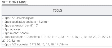 Hylsnyckelsats 1/2" (32 delar)