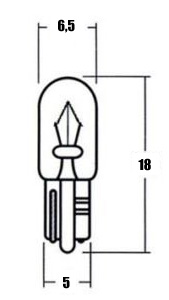 Glödlampa 12v 2w T6,5