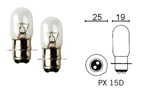 Glödlampa PX15D 12V 15/15W 