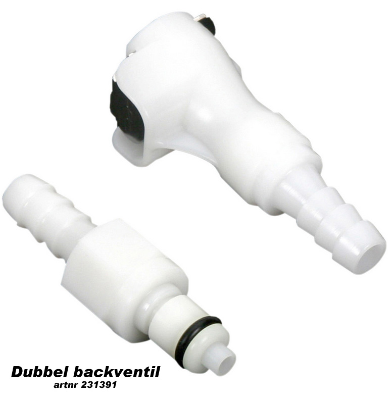 Snabbkoppling 6mm (Dubbel backventil)