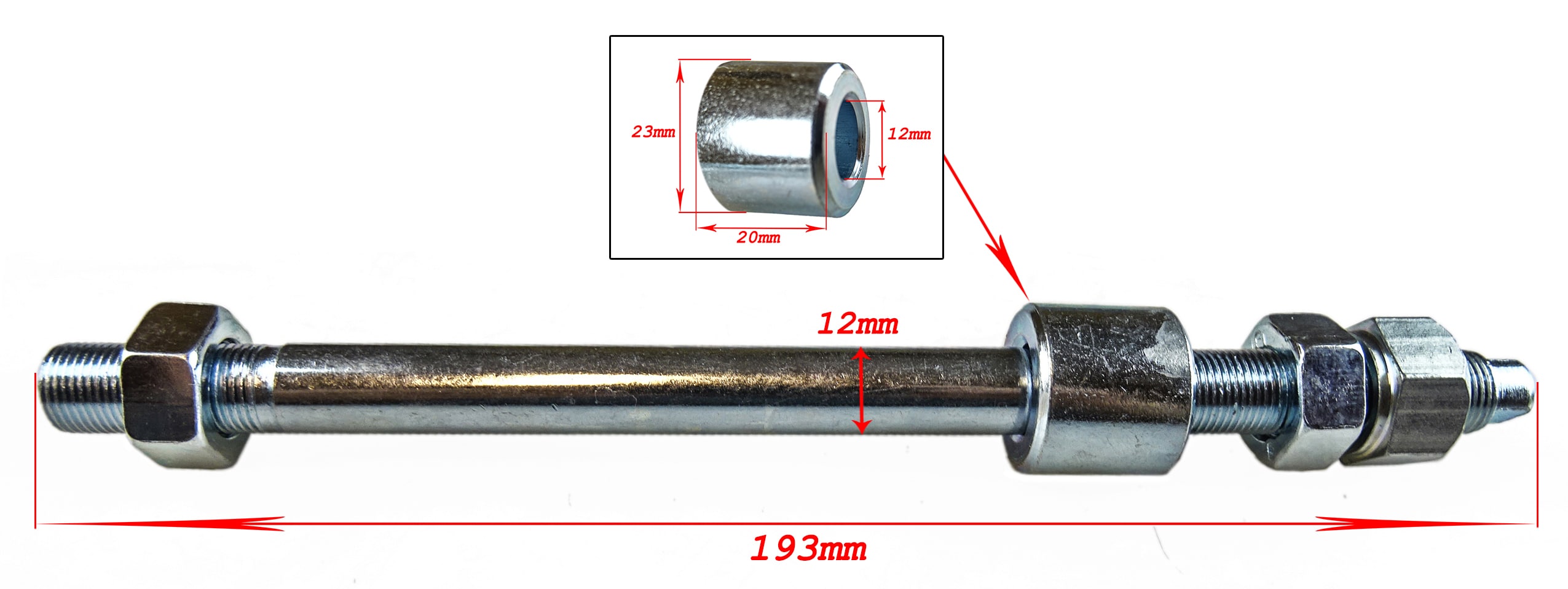 Bakaxel 12 x 193mm (Puch Maxi m. kickstart)