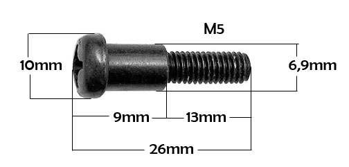 Fästbult handtagsarm M5x26mm (Yamaha DT50/FS1)