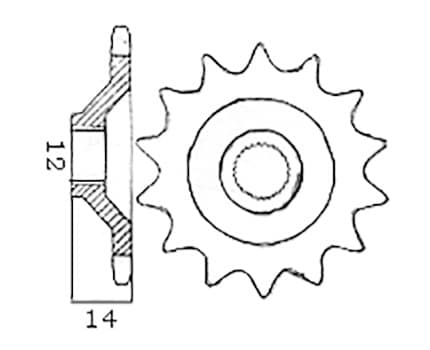 Framdrev 14 kugg (Zündapp 2/3 vxl) Kupat/Små splines