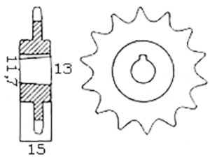 Framdrev 14 kugg (Sachs 2vxl)