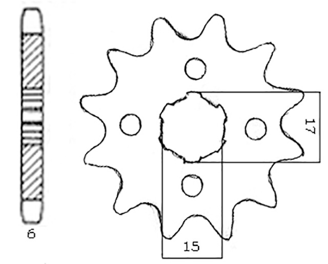 Framdrev 15 kugg (Honda MB/MT50)