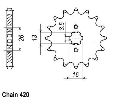 Framdrev - 17 kugg (Suzuki/Yamaha)