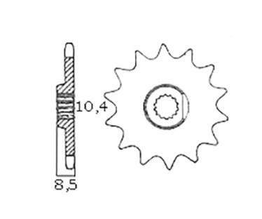 Framdrev 13 kugg (HVA Flinta 2 vxl)