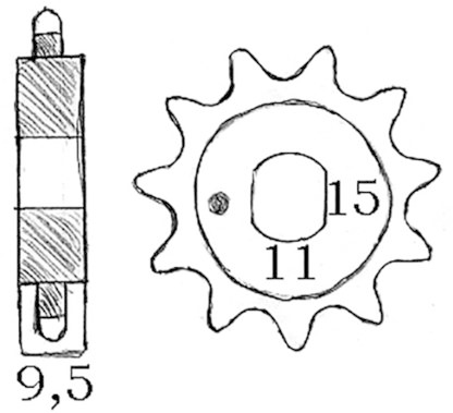 Framdrev 13 kugg (415 kedja) Kreidler 4/5 vxl