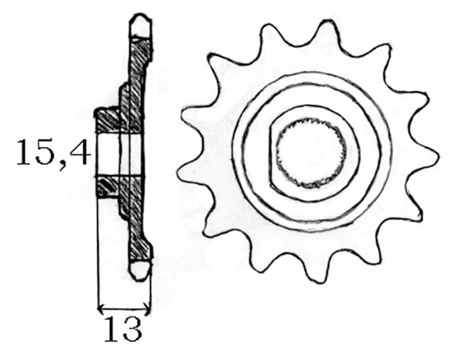 Framdrev 12 kugg (Zündapp 4/5vxl) Stora splines