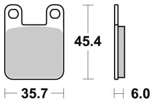 Bromskloss (45,0 x 35,6 x 6,0mm) - Standard