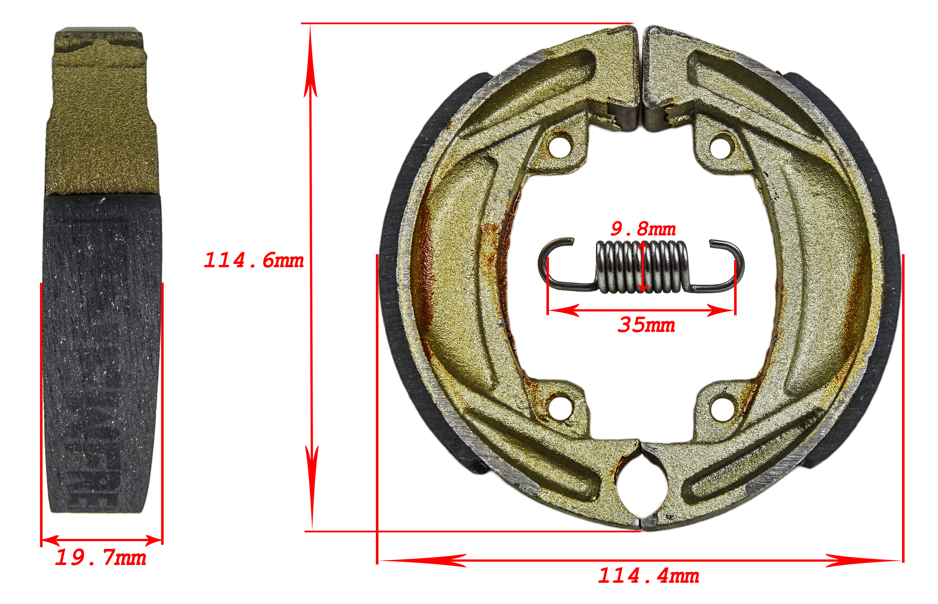 Bromsbackar 120 x 20mm (Kreidler/Puch/Mustang, mfl) NEWFREN