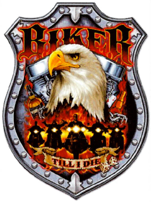 Dekal "Biker Till I Die" Örn