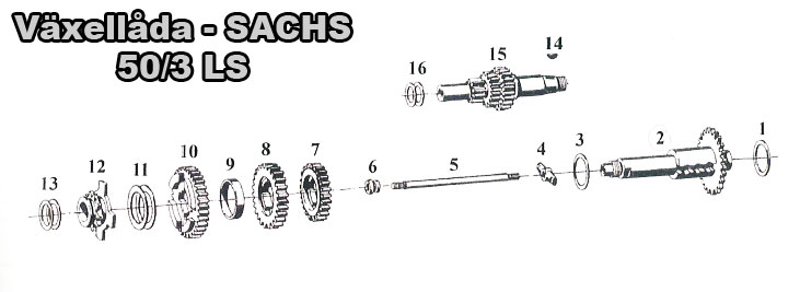 Växeldrev 21 kugg (Sachs 50/3)