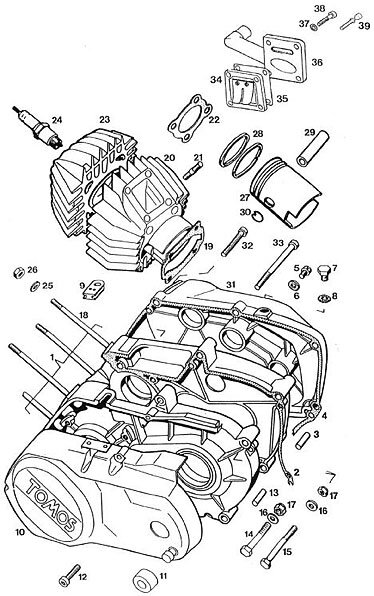 Sotningssats 44mm/65cc AIRSAL (Tomos)