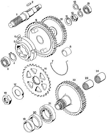 Framdrev 22 kugg, Tomos 